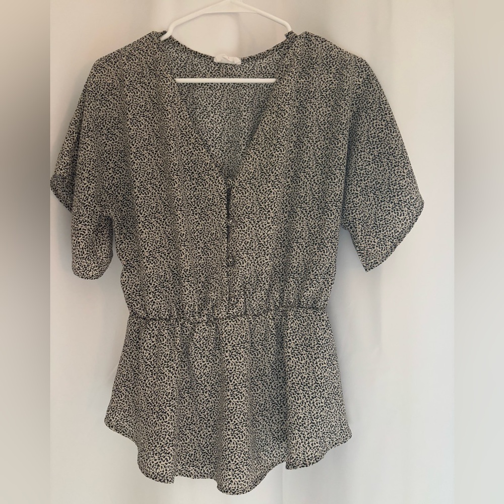 Sienna Sky Black and White Dotted Blouse